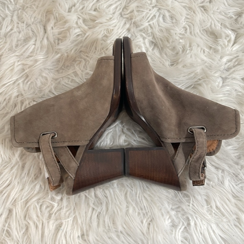FRYE Dani Shield Sling Peep-Toe Ankle Boot Dark Taupe Booties Leather Size 6 NEW - Picture 8 of 16
